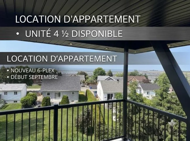 Superbes 4 ½ NEUFS à louer – Pointe-au-Père (Rimouski) Construction Neuve