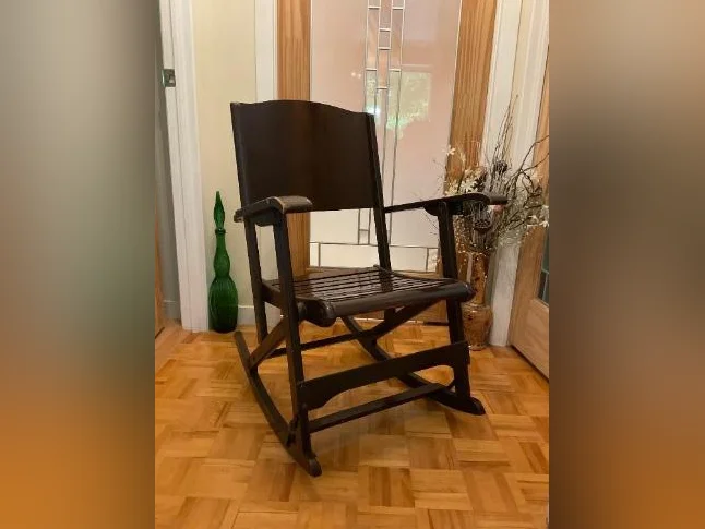 Chaise bois pliante berçante