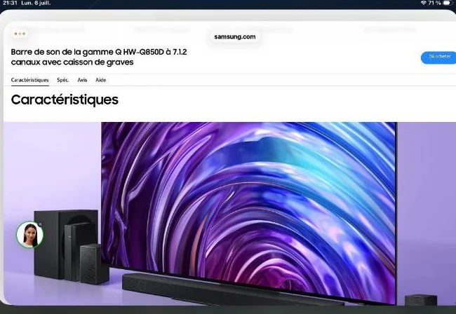 Samsung 7.1.2 HwQ850D avec Sub sans fils