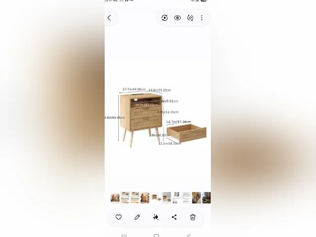 Table de chevet en bois (chêne) thumbnail 3