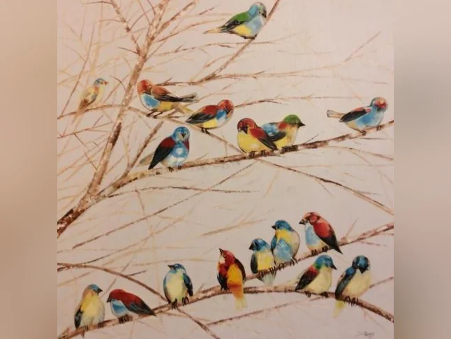 toile murale représentant des oiseaux