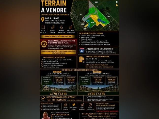 Terrain à vendre pour développement
