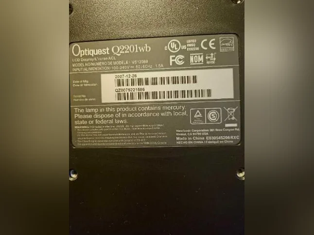 Écran d'ordinateur Sonic Optiquest Q2201WB 22 pouces thumbnail 4