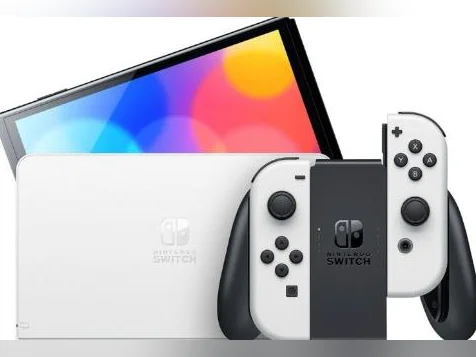 Nintendo switch Oled + 2 manettes Joycon individuel + jeu mario rabbits sparks of hope thumbnail 5