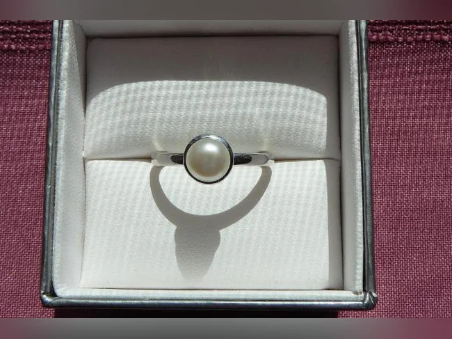 Bague en Argent 925. sertie d'une PERLE d'eau Douce .( 9 ) thumbnail 3