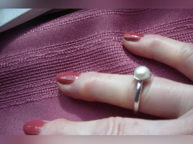 Bague en Argent 925. sertie d'une PERLE d'eau Douce .( 9 ) thumbnail 2