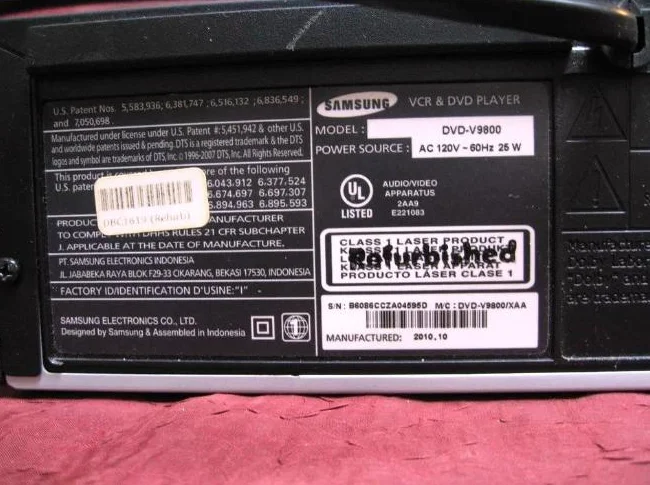 Lecteur combiné DVD/VHS Samsung DVD-V9800 (HDMI, VHS) thumbnail 7