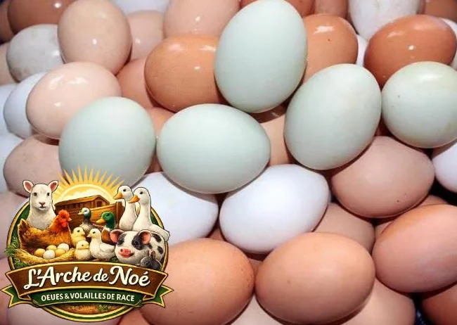 Oeufs fécondés poules de race , canards et Oies.