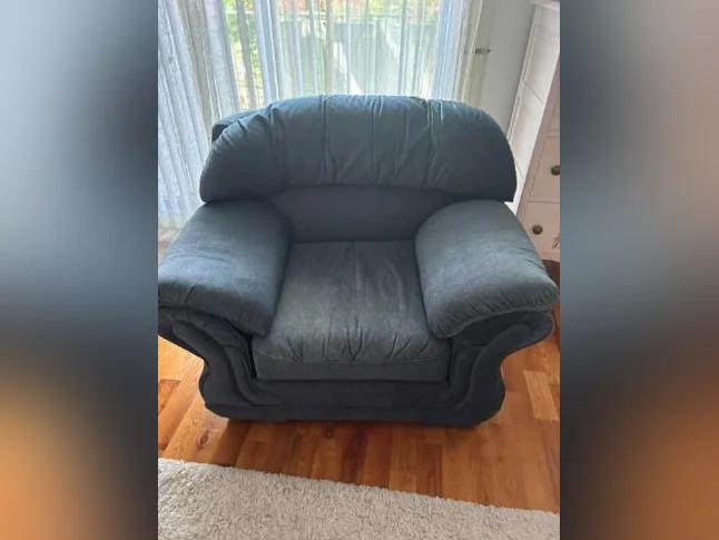 Oversized fabric armchair