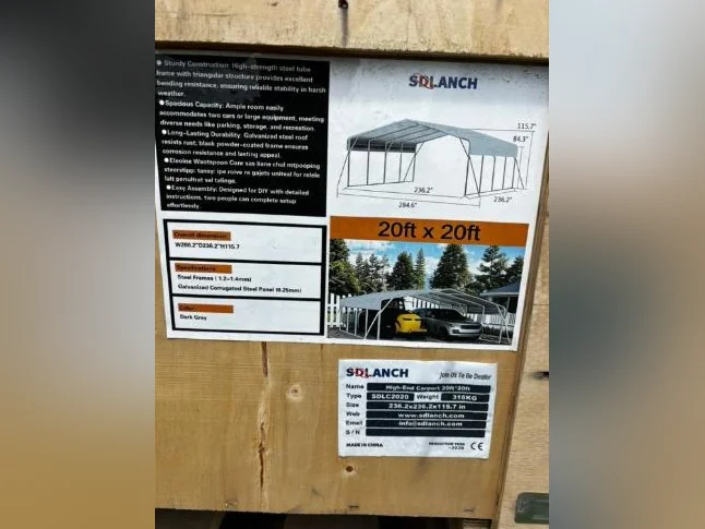 Abri auto garage metal car shelter high clearence thumbnail 3