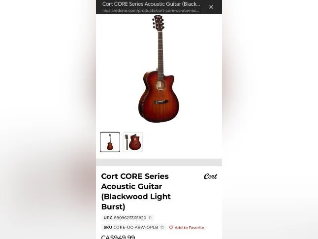 Guitare électro-acoustique CortCore-OC ABW OPLB thumbnail 4
