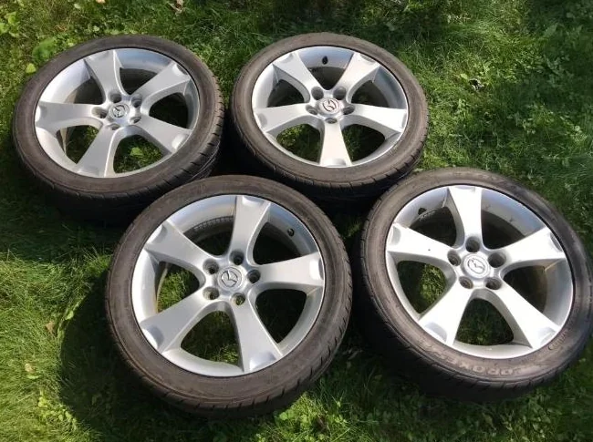 4x Mazda 17” mags 5x114.3 + Toyo Proxes 215/45R17 All season thumbnail 9