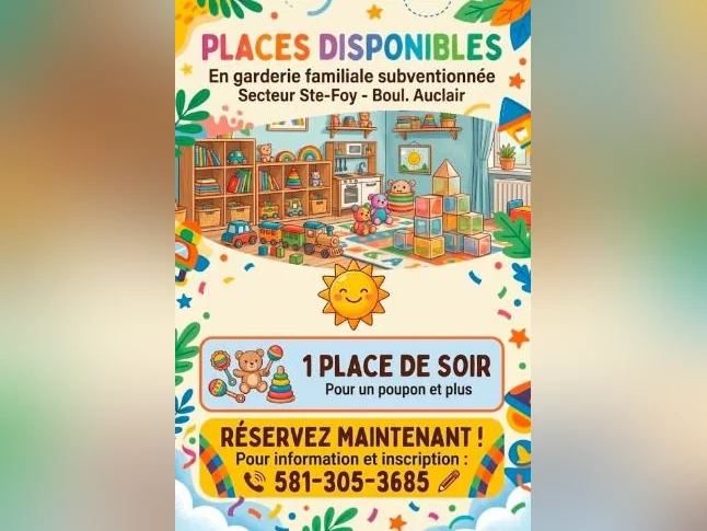 Place de soir - garderie