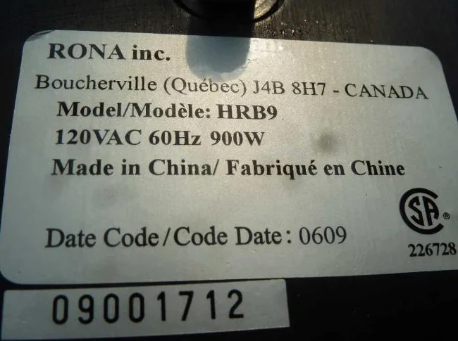 Ventilateur chauffant modèle HRB9 Rona thumbnail 2