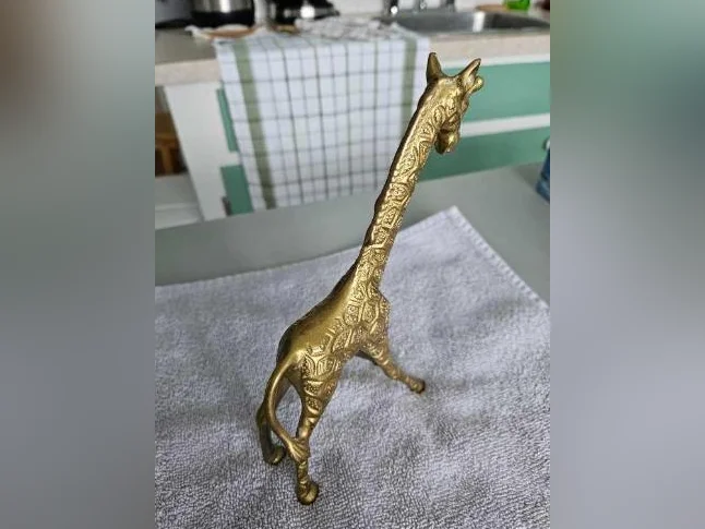 Girafe (couple) en cuivre/letton thumbnail 9