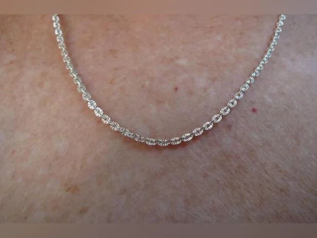 Magnifique chaîne avec motifs en argent 925. ( 20 " , 51 cm. ) femme . thumbnail 2