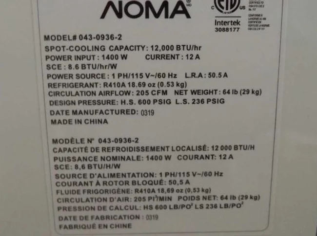 Climatiseur portatif 3-en-1 NOMA, 12 000 BTU thumbnail 3