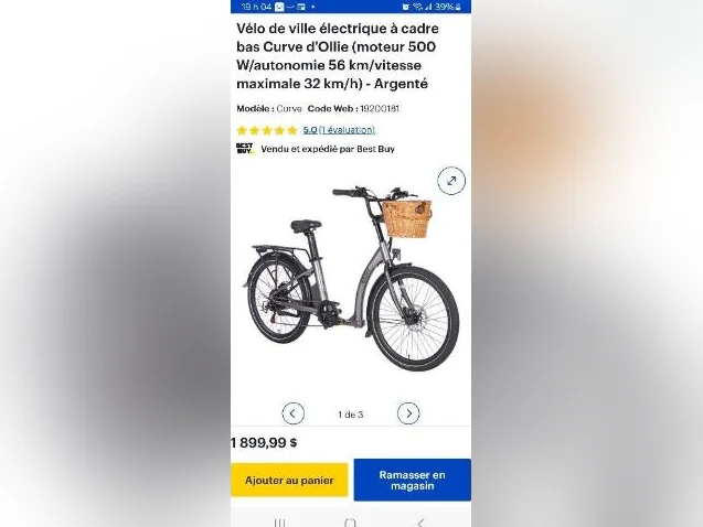 vélo de ville électrique Ollie 900$