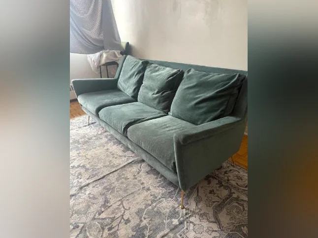 Canapé sofa turquoise assises ajustables thumbnail 2