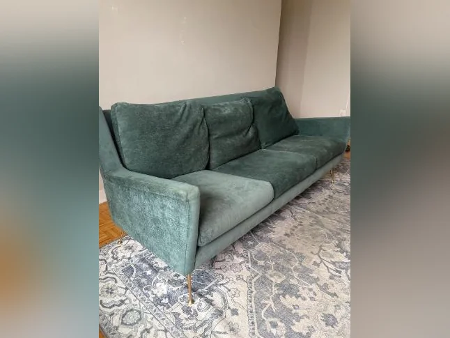 Canapé sofa turquoise assises ajustables