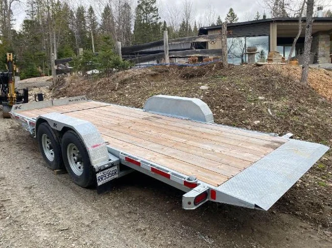 2024 REMORQUE PLATEFORME TILT GRAVITÉ 20' (16'+4'  )2×7000 lbs galvanisé K-Trail
