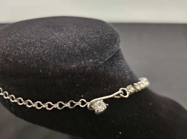 Collier style plastron vintage des années 1940-1950 en strass rhinestone thumbnail 3