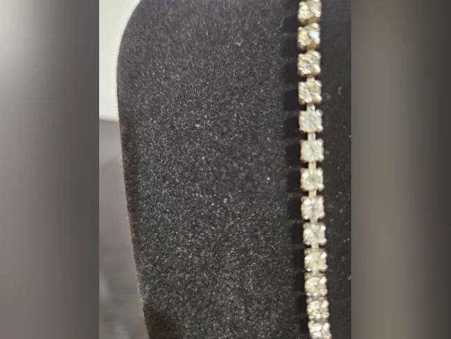 Collier style plastron vintage des années 1940-1950 en strass rhinestone thumbnail 4