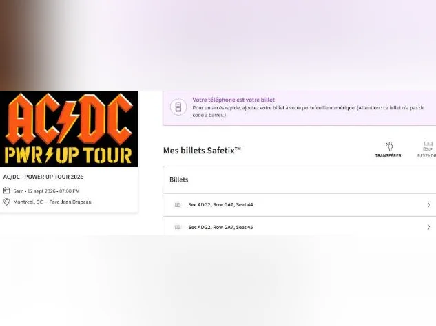 2 Billets AC/DC - Power Up Tour 2026 thumbnail 2