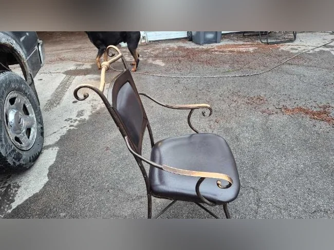 CHAISES CAPITAINE DE SALLE À MANGER EN FER FORGÉ thumbnail 4