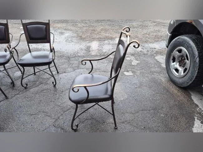 CHAISES CAPITAINE DE SALLE À MANGER EN FER FORGÉ thumbnail 3