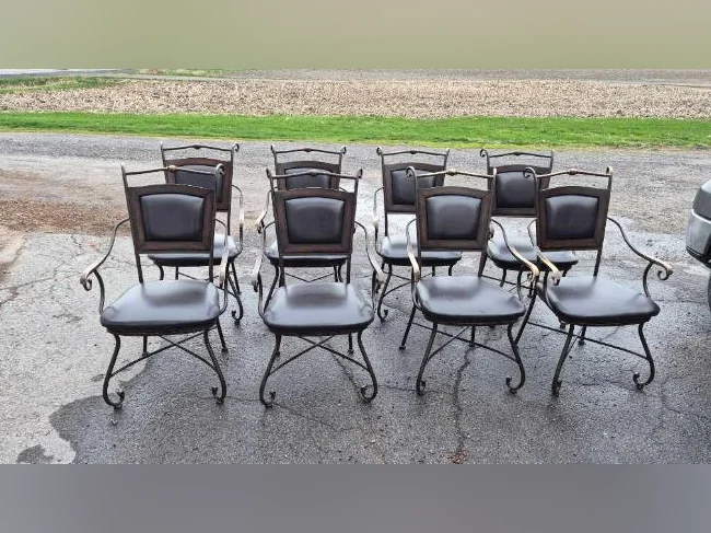 CHAISES CAPITAINE DE SALLE À MANGER EN FER FORGÉ