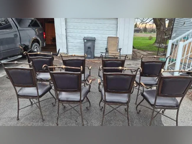 CHAISES CAPITAINE DE SALLE À MANGER EN FER FORGÉ thumbnail 2