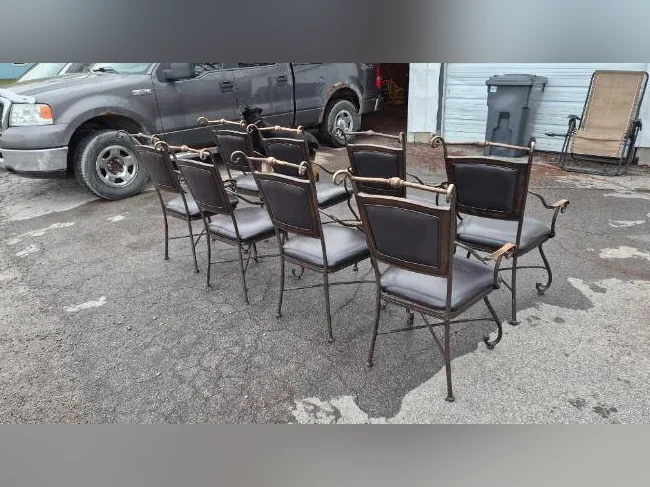 CHAISES CAPITAINE DE SALLE À MANGER EN FER FORGÉ thumbnail 7
