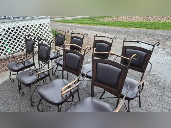 CHAISES CAPITAINE DE SALLE À MANGER EN FER FORGÉ thumbnail 5