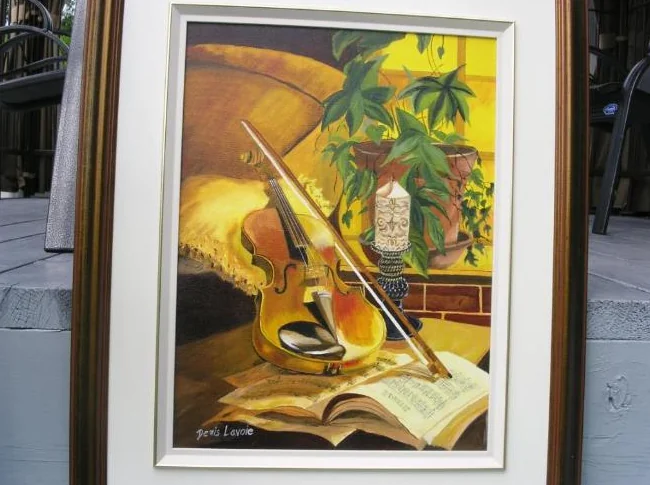 PEINTURE HUILE VIOLON SILENCIEUX