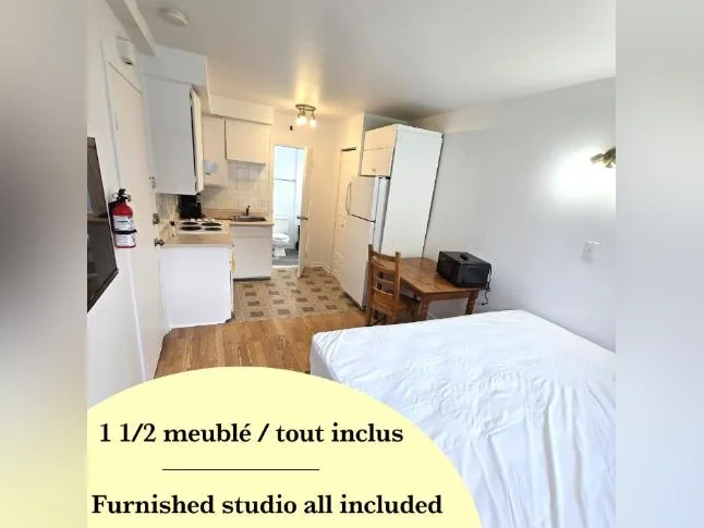 Studio tout inclus 1 1/2 - 10 min du terminus Longueuil - disponible 1er juin 2026