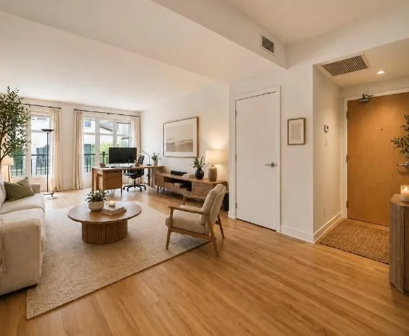 Magnifique condo 2 chambres · Cœur du Vieux-Montréal · Balcon privé sur jardin