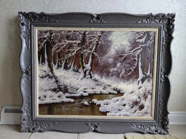 Tableau de paysage d'hiver par Josef Dandé