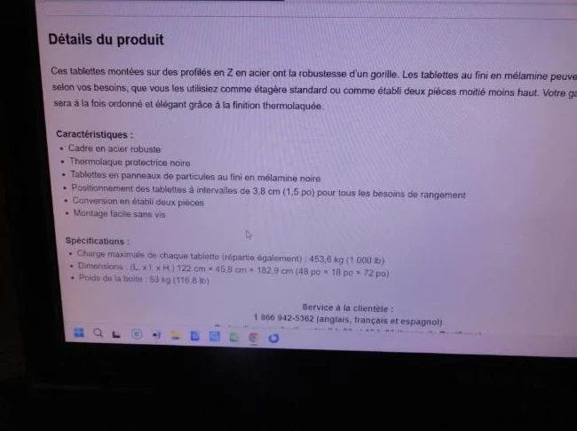 Deux étagères robustes avec 5 tablettes (démontable) thumbnail 6