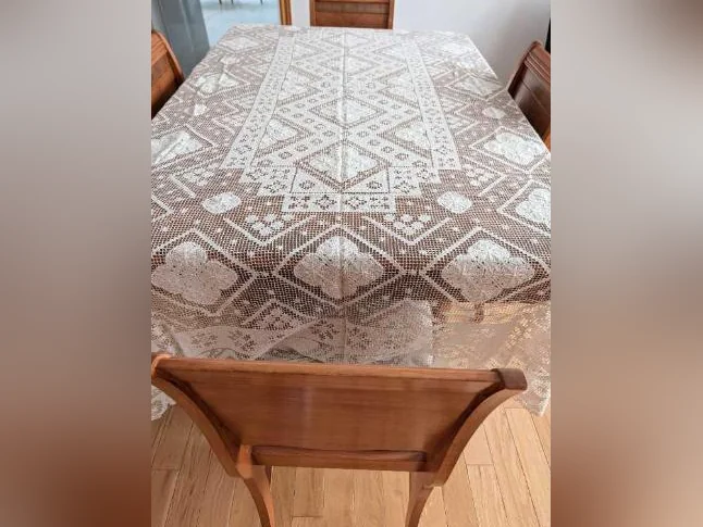 nappe en dentelle écru 59 pouces x 89 pouces