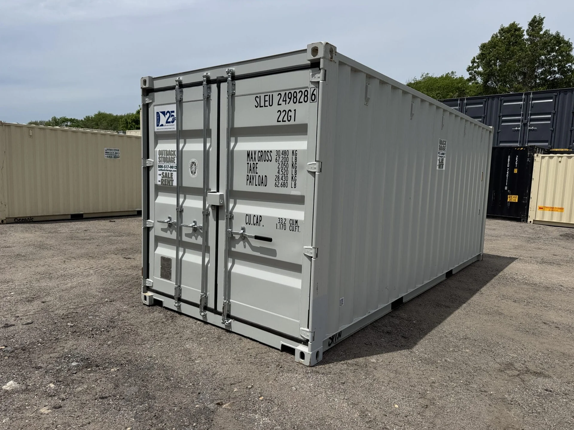 New 20'x8'x8.5' Wind & Watertight GRAY Shipping/Storage Container thumbnail 2