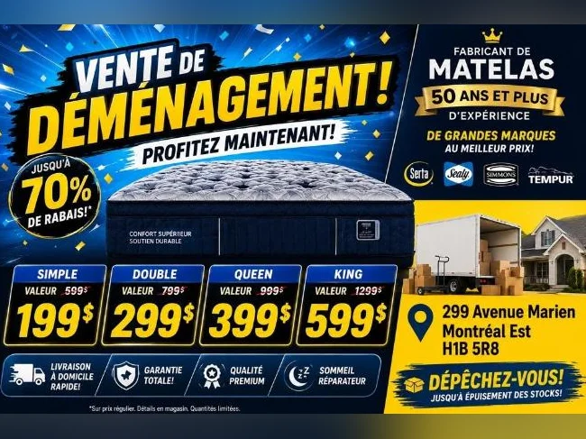 🔥 VENTE DE DÉMÉNAGEMENT – QUANTITÉ LIMITÉE ! 🔥