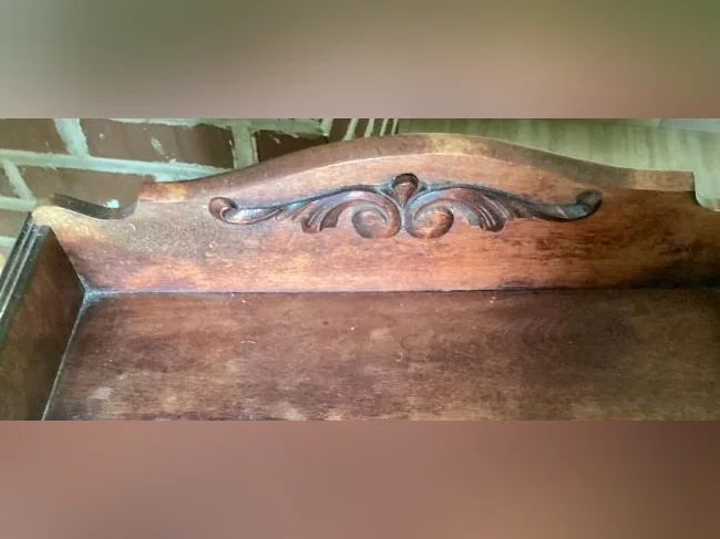 Commode-lavabo antique en bois massif / Table de chevet rustique thumbnail 5