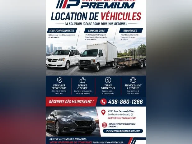 🚛🚗LOCATION DISPONIBLE ! Camion cube / mini-fourgonnette / automobile / remorque