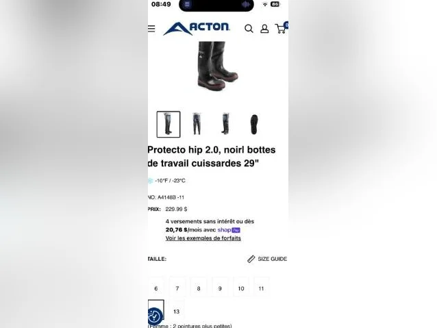 Bottes à eau à cuisses thumbnail 2