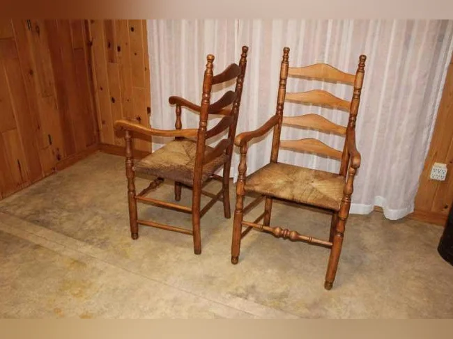 Chaises capitaines anciennes (1930) antique 15$ch, livrées thumbnail 2