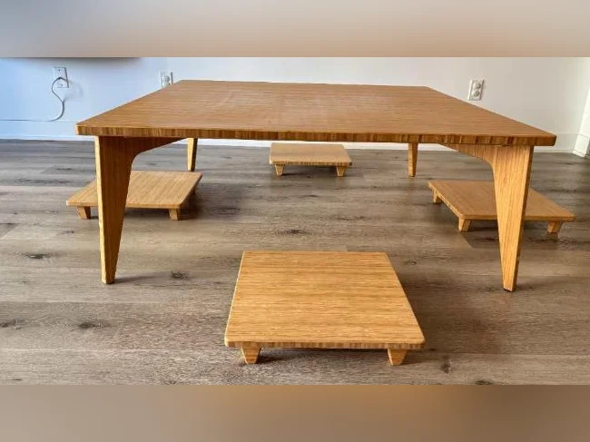 TABLE JAPONAISE EN BAMBOU - EXCLUSIVITÉ - COMME NEUF thumbnail 2