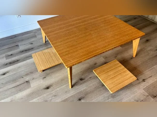 TABLE JAPONAISE EN BAMBOU - EXCLUSIVITÉ - COMME NEUF thumbnail 3