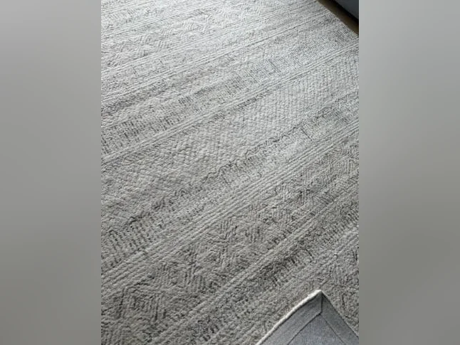 Tapis Salon laine écrue/gris pâle 9pieds X6pieds thumbnail 5