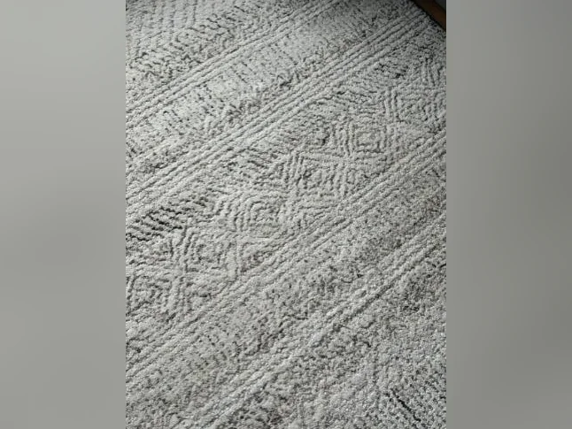 Tapis Salon laine écrue/gris pâle 9pieds X6pieds thumbnail 3